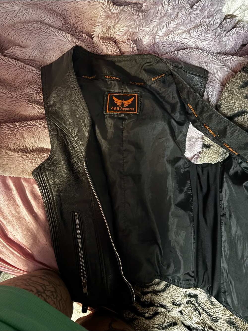 Women's Black Leather Vest